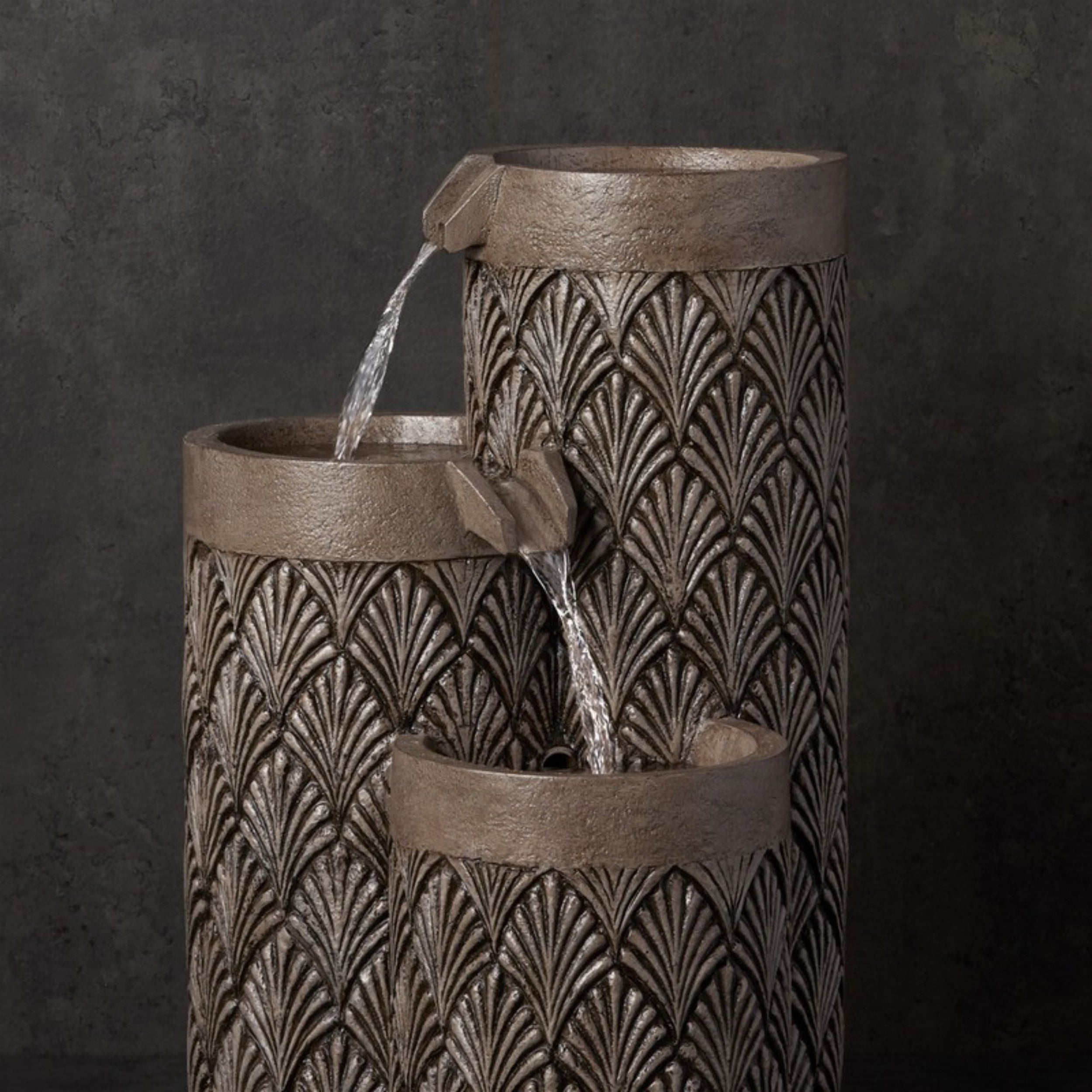 Stone Cascading Bowl Fountain 25.5"H