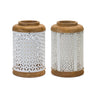 Geometric Punched Metal Lantern (Set of 2)