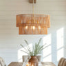 23.62" Handwoven Woven Paper Rattan Chandelier