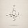 Silver Candle Style Five Light Metal Dimmable Chandelier