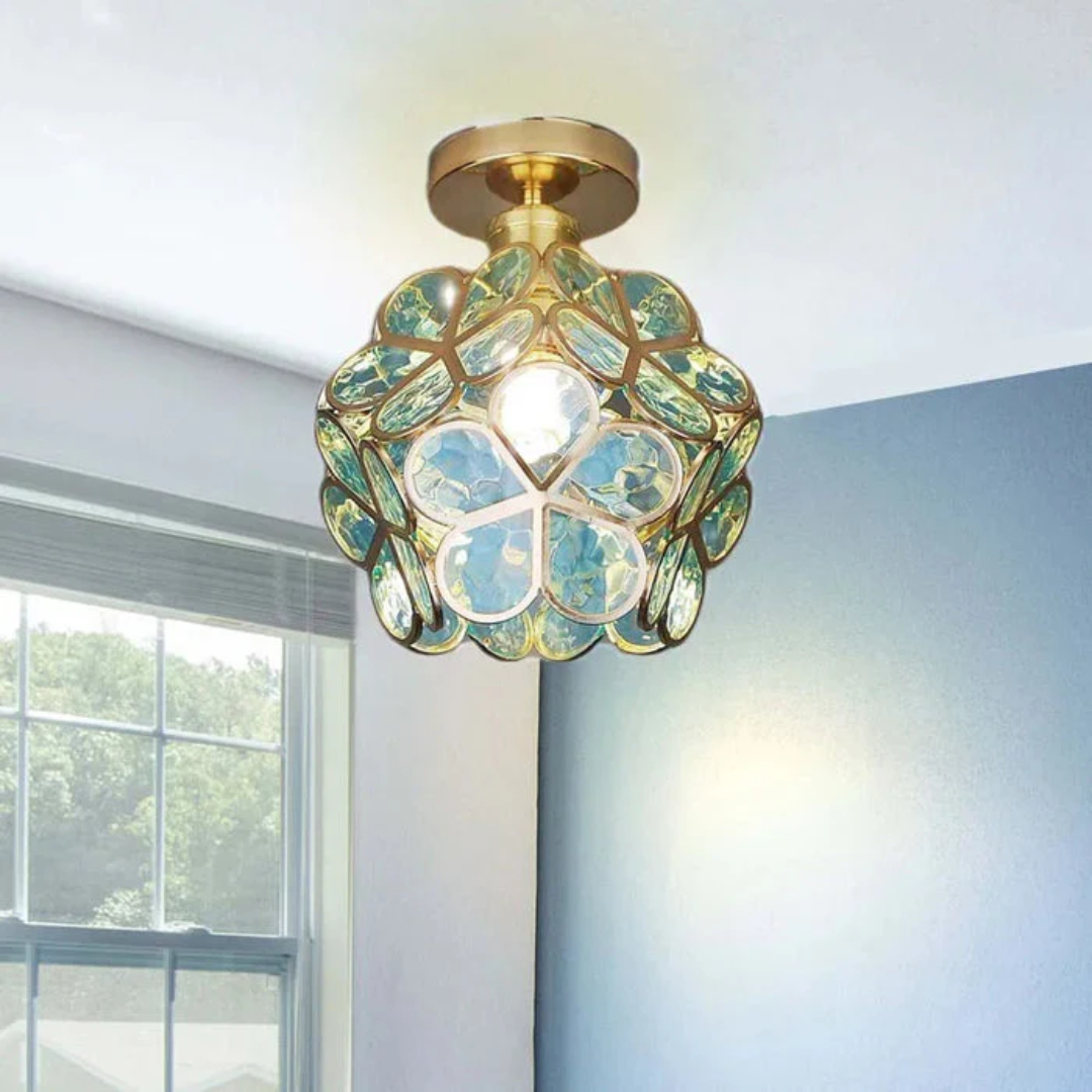 Zyvia - Luxury Floral Glass Ceiling Lamp