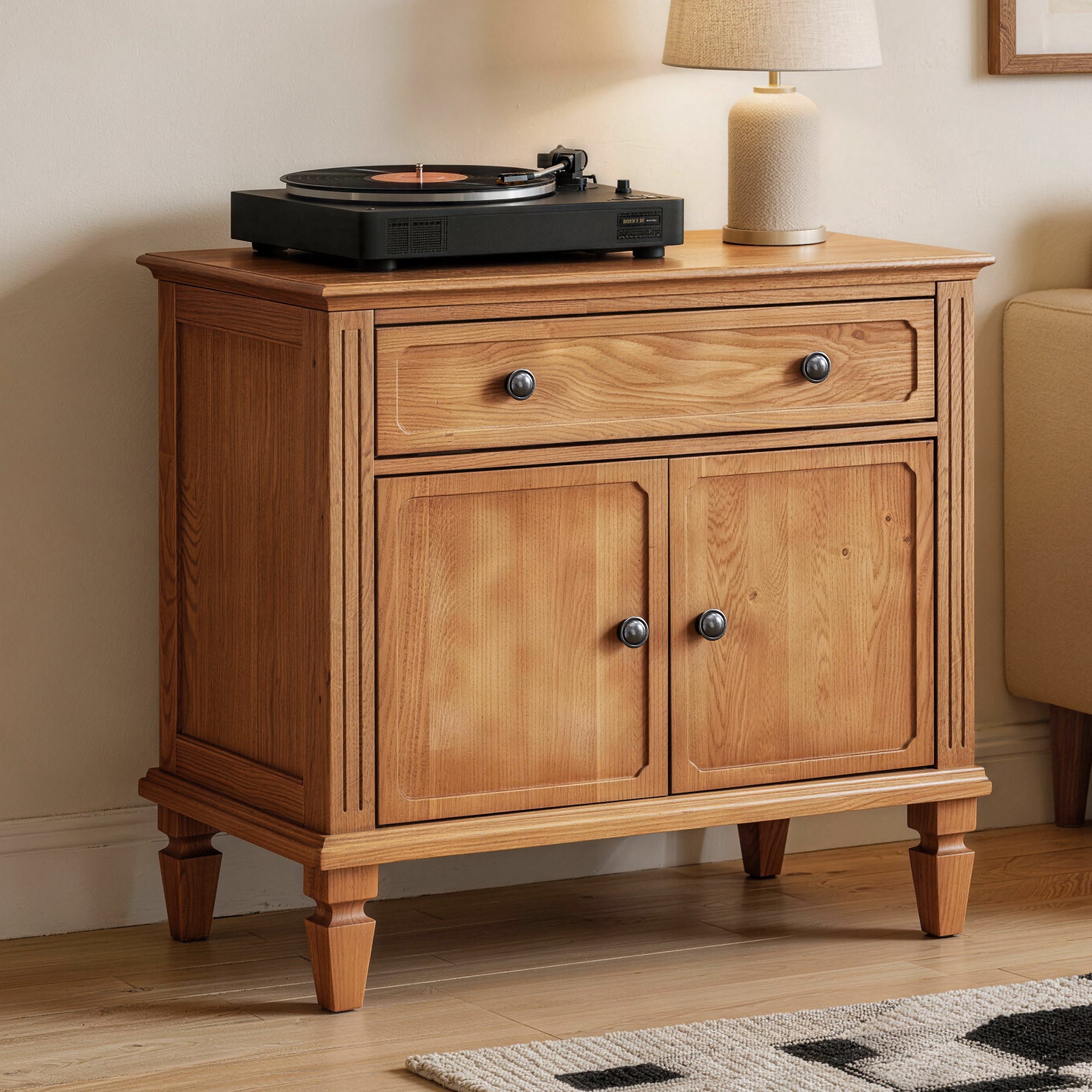 Barlow Nightstand with Charging Station, Walnut