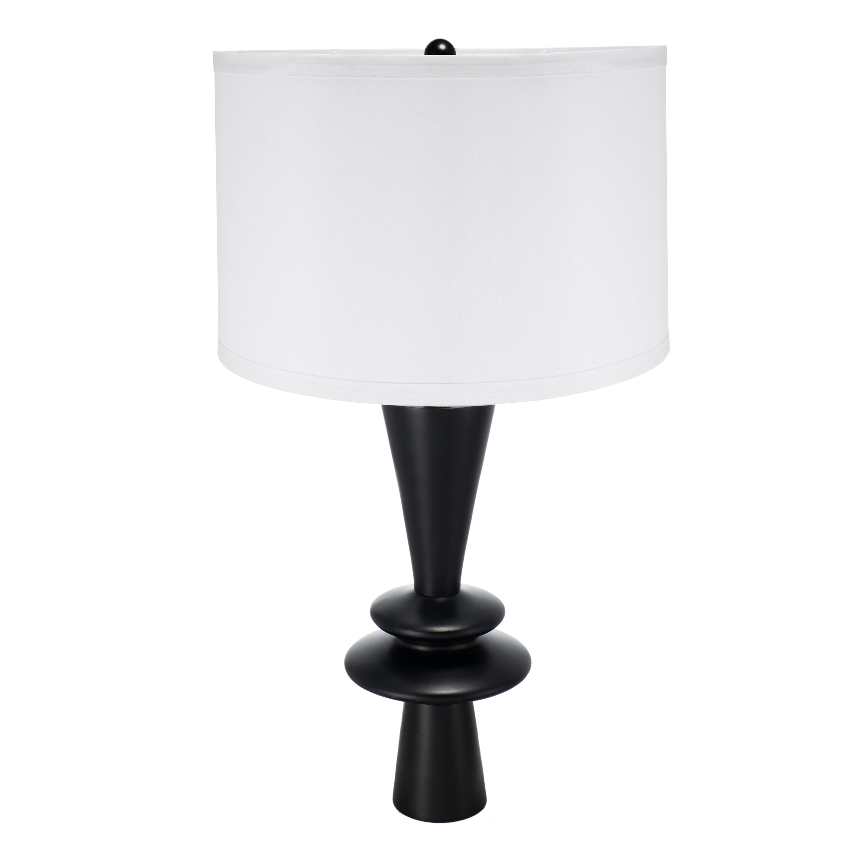 D15x26.7" Black Aluminum Table Lamp with Two Varying Round