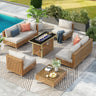 K&K patio 8-Piece Patio Furniture Set with 43" Fire Pit
