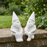 Mini Garden Gnomes Pair — Matte White
