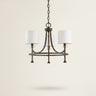 Bronze Candle Style Three Light Metal Dimmable Chandelier With White Shades