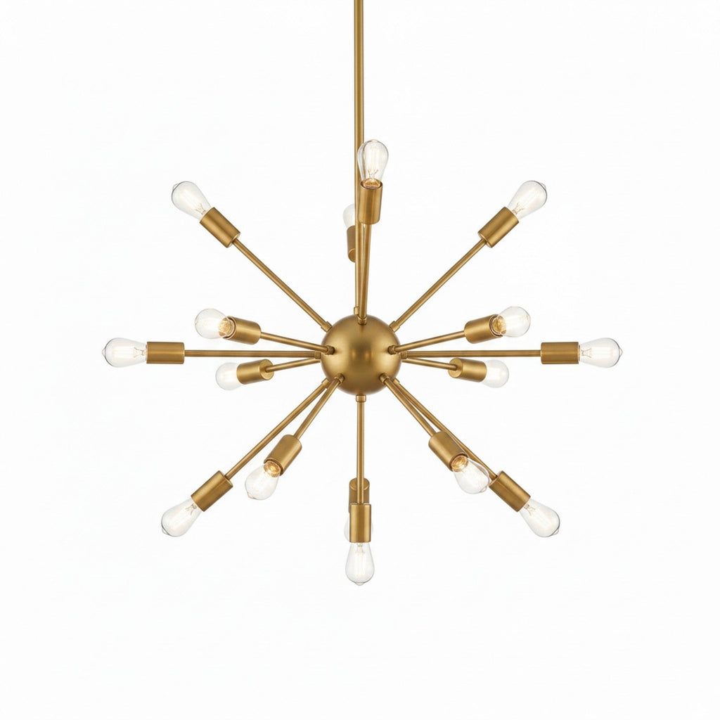 12-Light Sputnik Chandelier Brushed Gold Alternate Angle