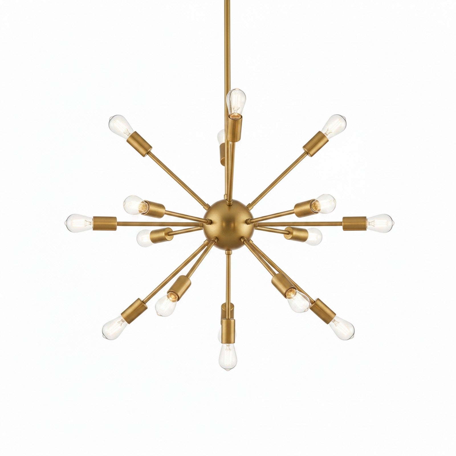 12-Light Sputnik Chandelier Brushed Gold Alternate Angle