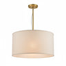Drum Pendant Lamp – 28" Linen Shade, Brass