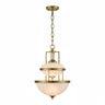 Tiered Pendant Lamp – Brass and Frosted Glass, 3 Points