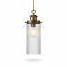 Pendant Lamp Ribbed Cylinder – Antique Brass 12"