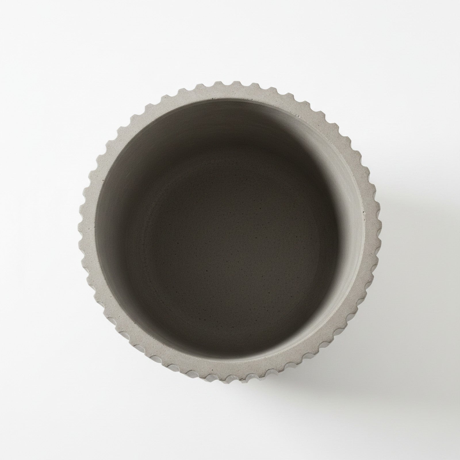 Concrete Ribbed Cylinder Planter - Alternate Angle