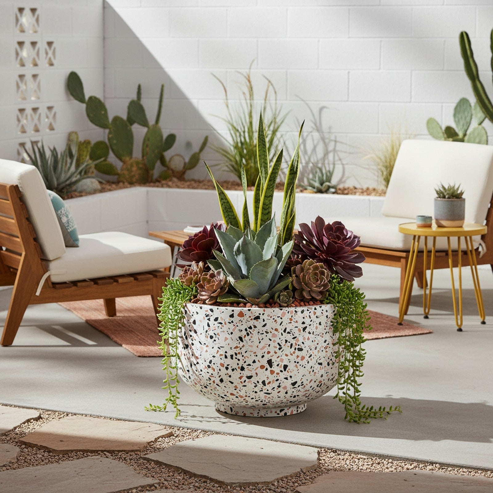 Terrazzo Round Planter - Lifestyle