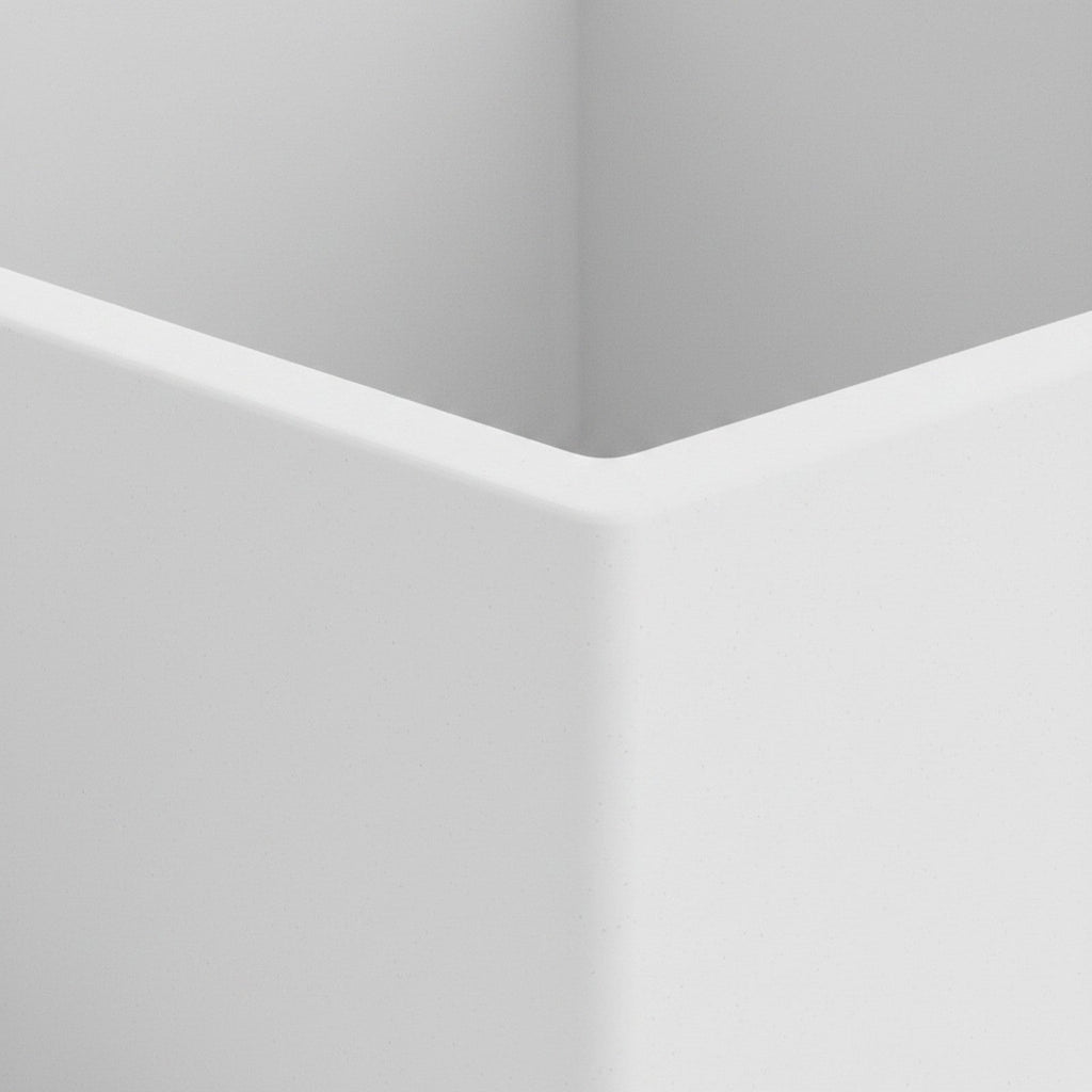 Fiberglass Modern Cube Planter Set - Detail