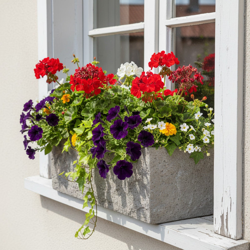 Lightweight Stone-Effect Trough Planter - Context Scene