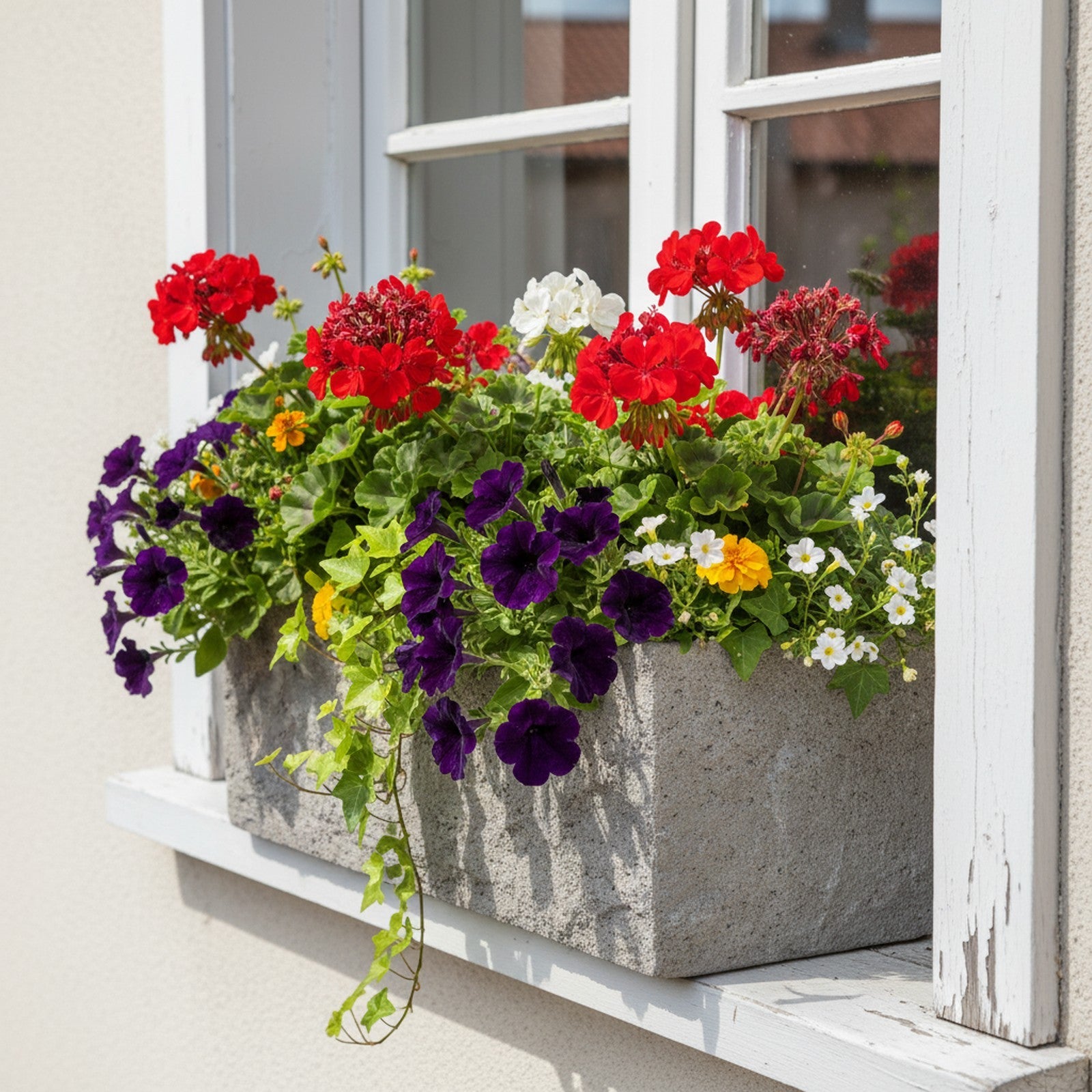 Lightweight Stone-Effect Trough Planter - Context Scene