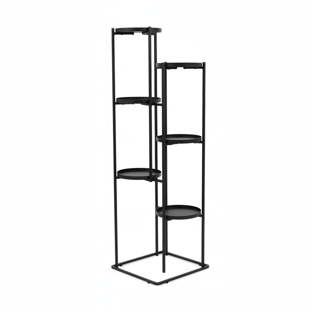 Black Metal 5-Tier Plant Stand - Alternate Angle