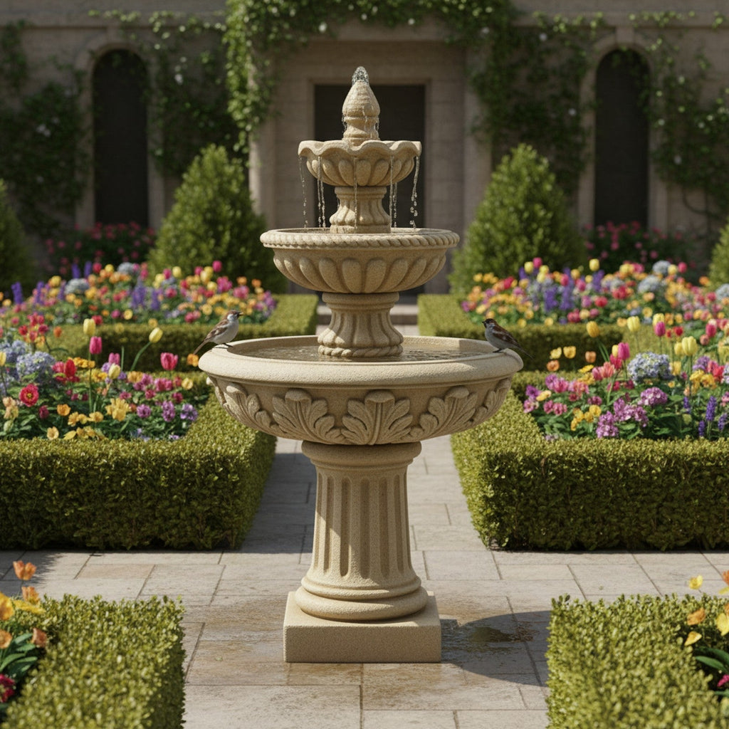 Large Garden Water Fountain - Lifestyle