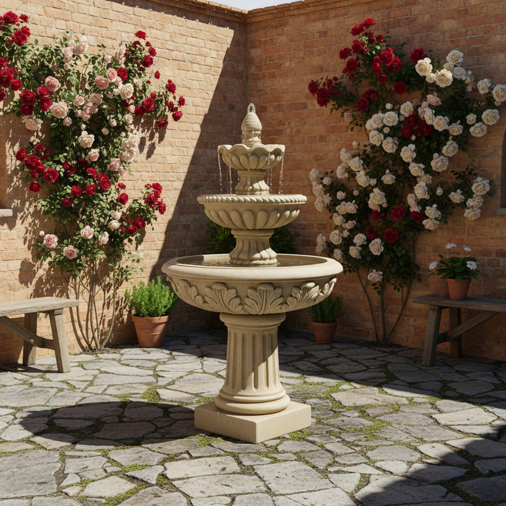 Large Garden Water Fountain - Context Scene
