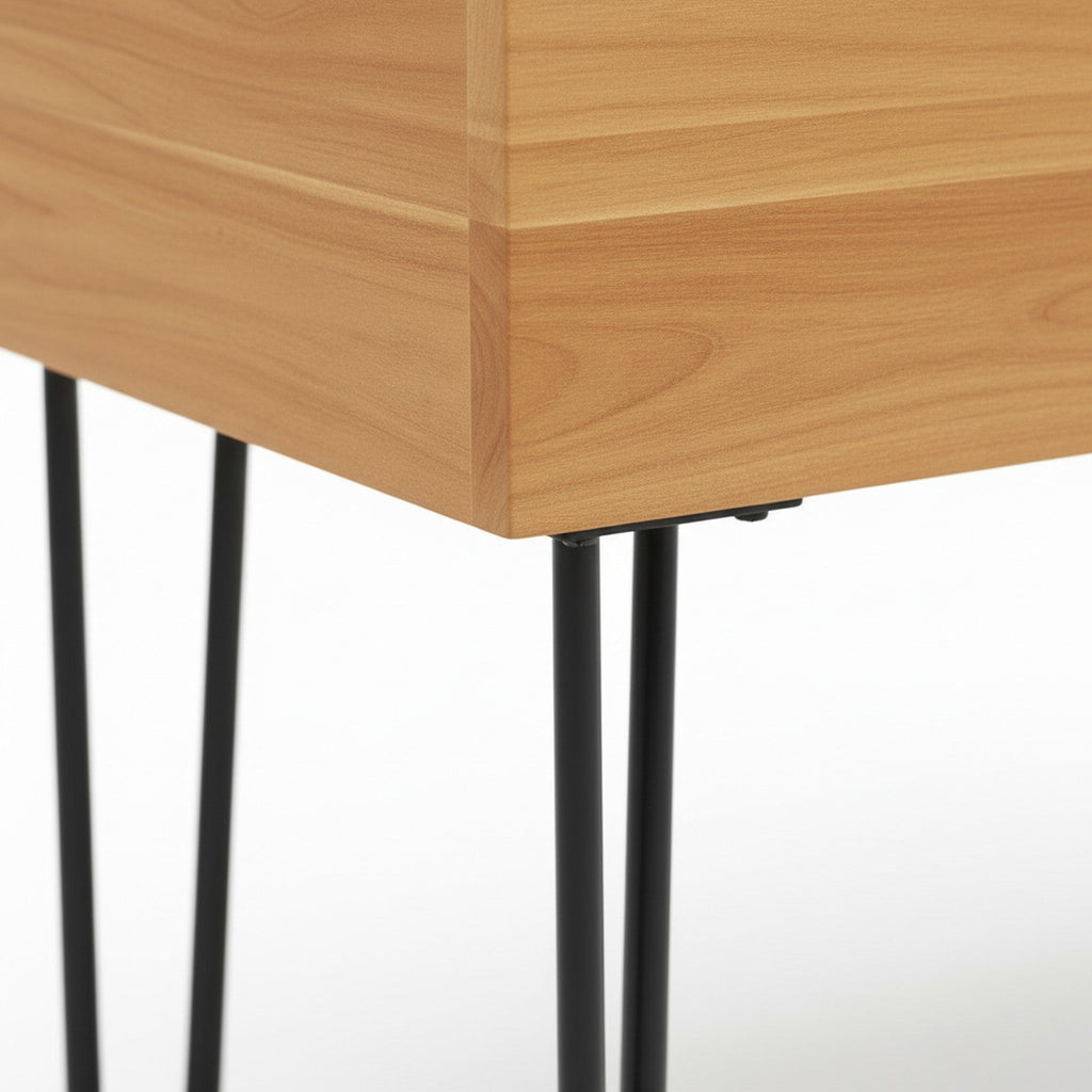 Teak & Steel Elevated Planter Box - Detail