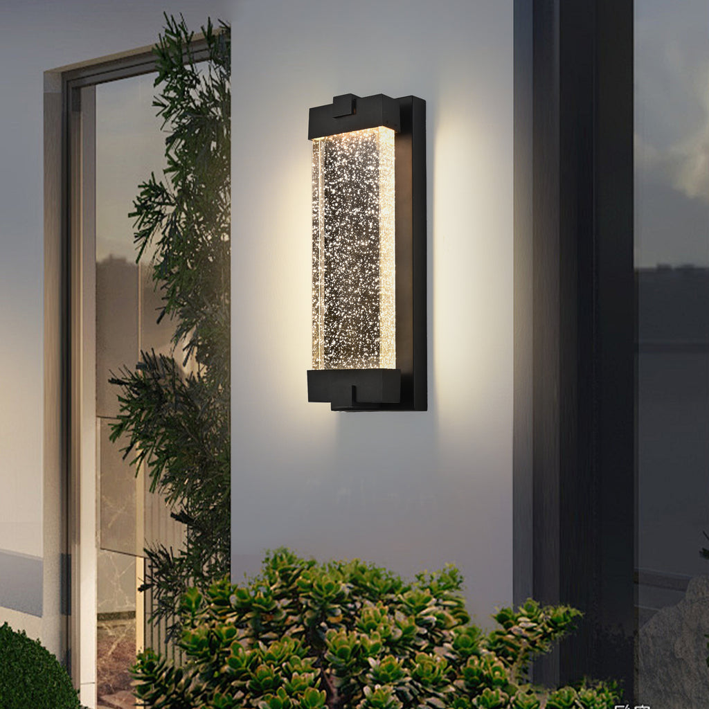 19"(H) Black Aluminum Finish Outdoor Wall Light Fixture