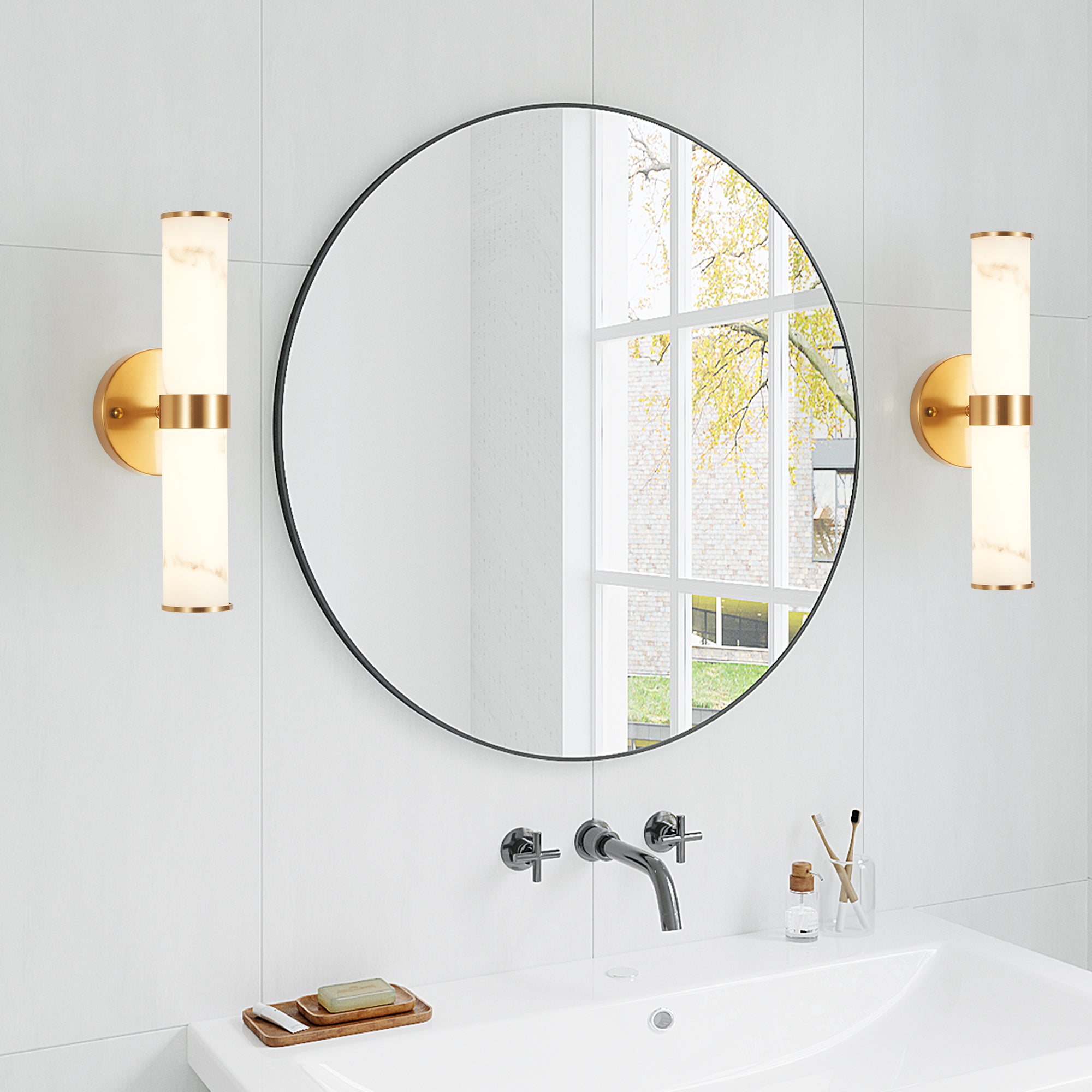 Golden and Elegant Resin Wall Sconce Light Fixture
