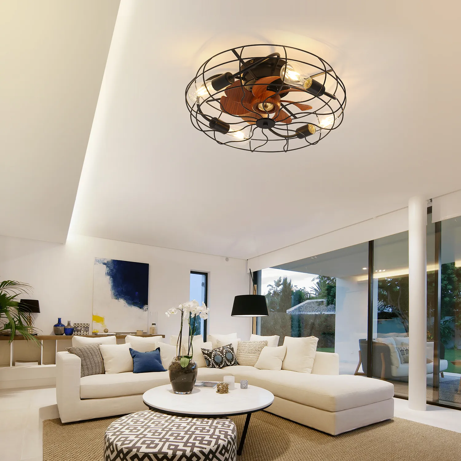 Industrial Style 20 Inch Ceiling Fan With Matte Black 6