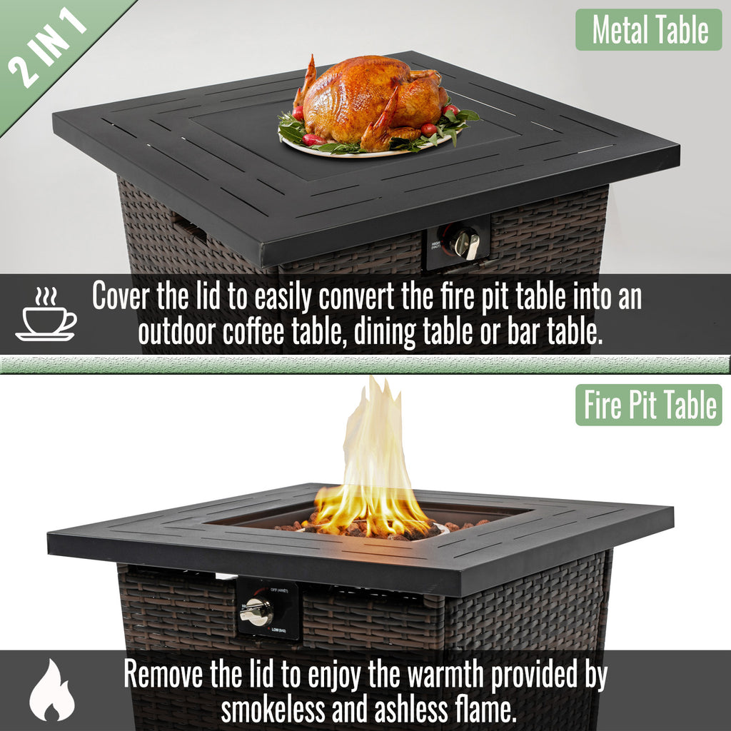 28" Propane Gas Fire Pit Table