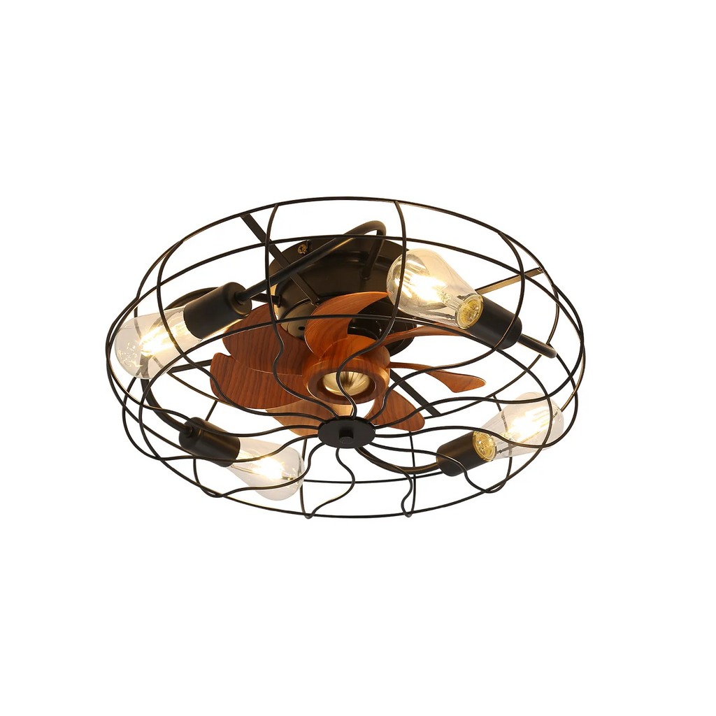 Industrial Style 20 Inch Ceiling Fan With Matte Black 6