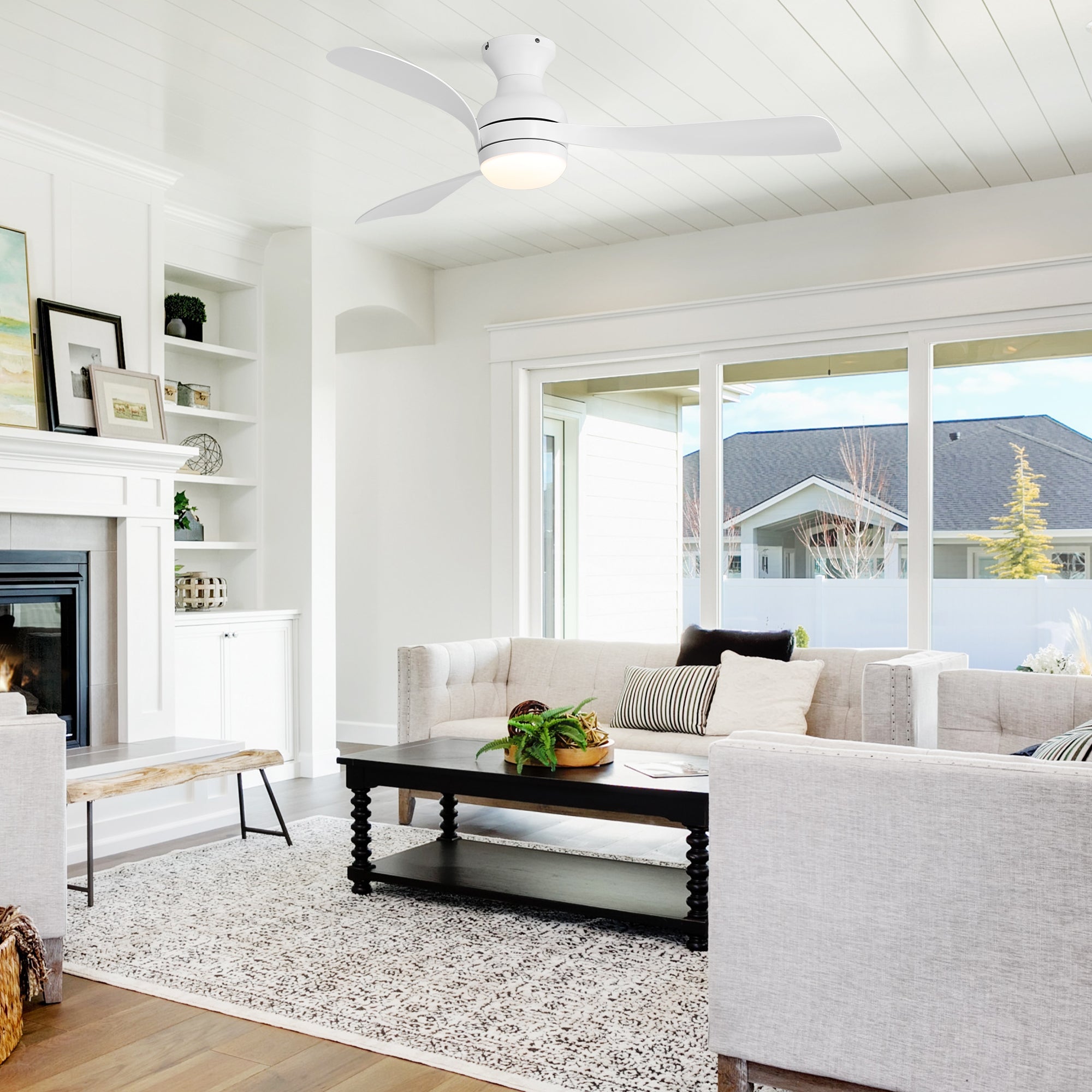 52" Low Profile Ceiling Fan with Lights