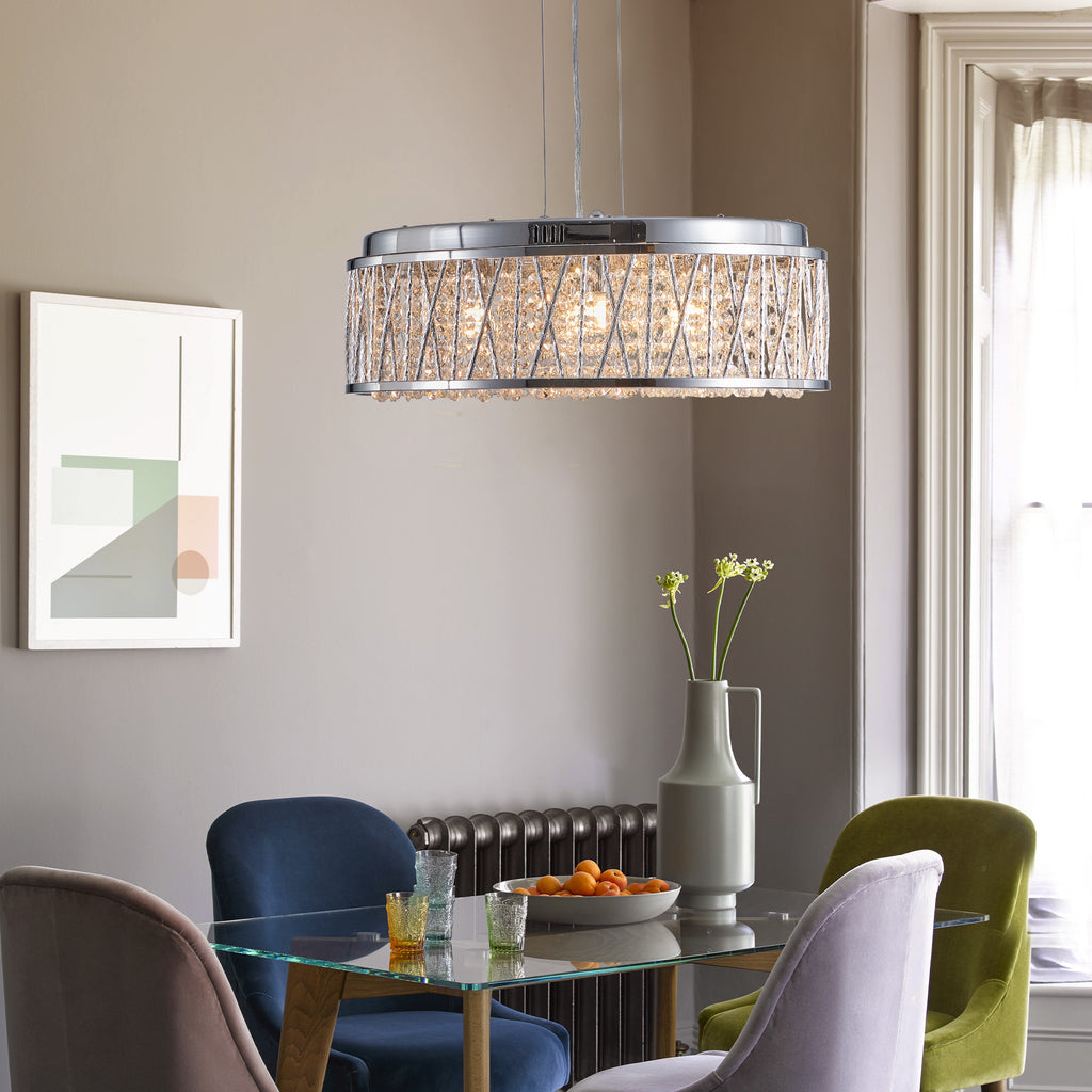 Modern Crystal Chandelier 19 Inches Aluminum+Iron Round
