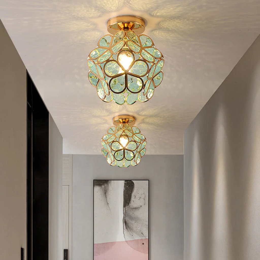Zyvia - Luxury Floral Glass Ceiling Lamp