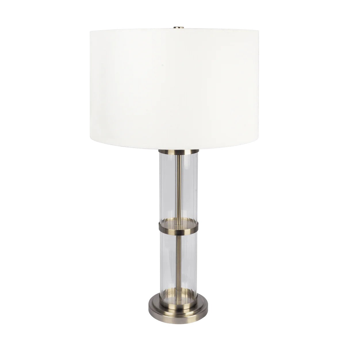 Echo Brushed Nickel Table Lamp with On/Off Switch Clear