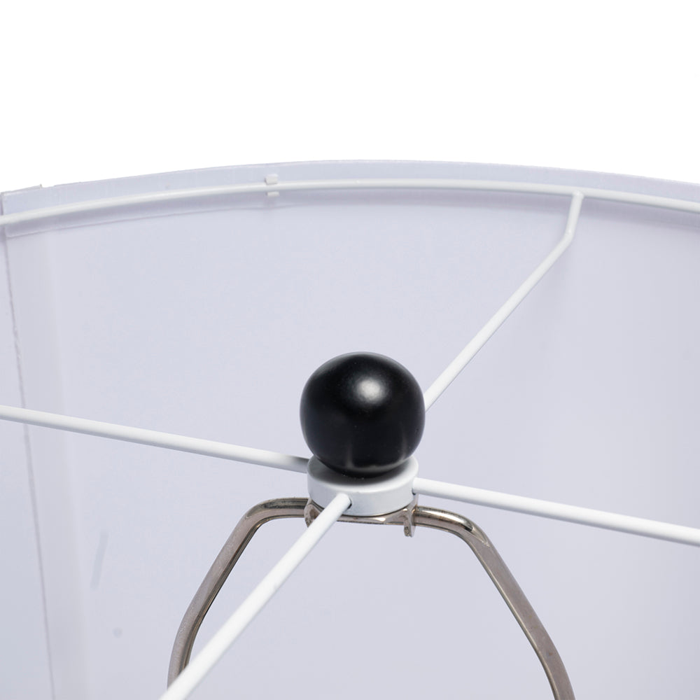 D15x29.5" Black and White Table Lamp with Round Four