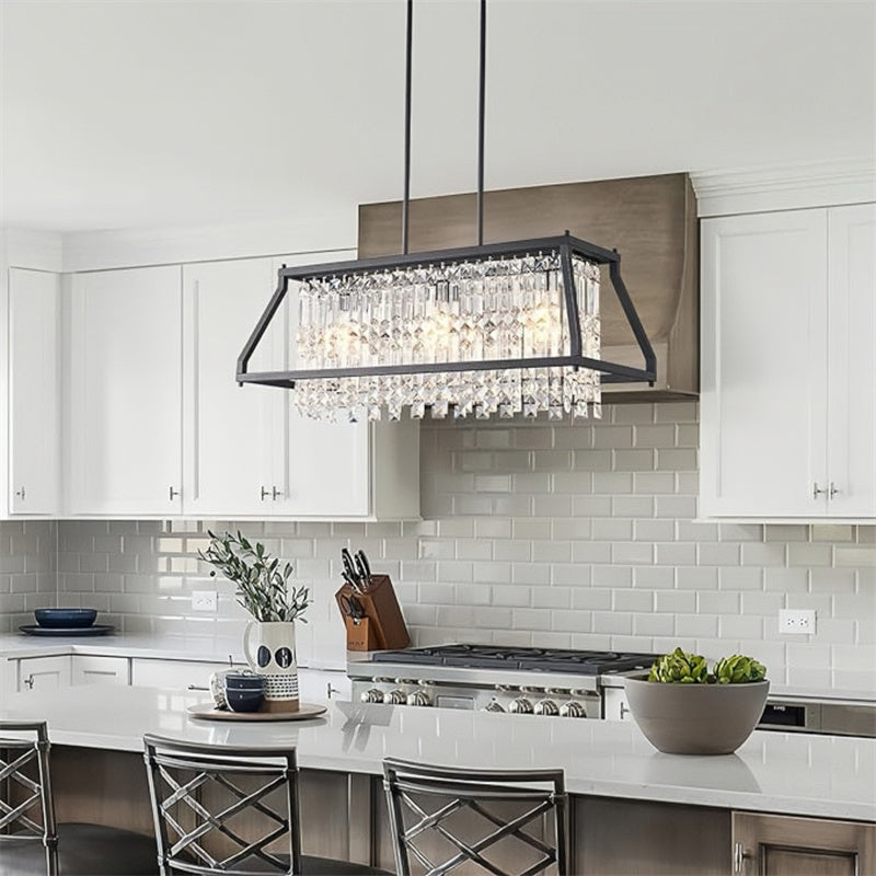 Rustic Style Crystal Pendant Lamp for Dining Room