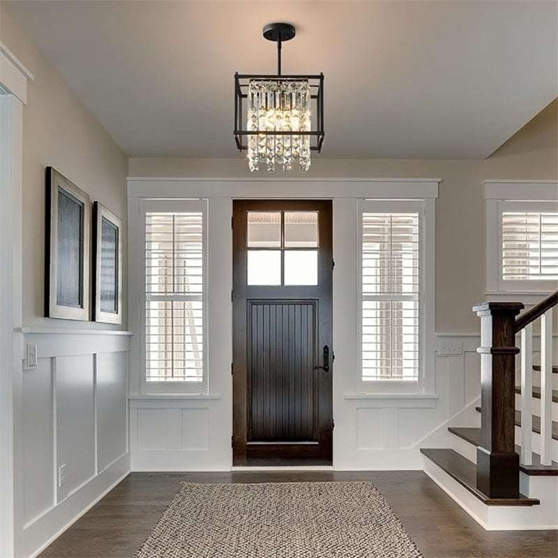 Rustic Style Crystal Pendant Lamp for Dining Room
