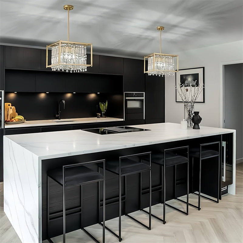 Rustic Style Crystal Pendant Lamp for Dining Room