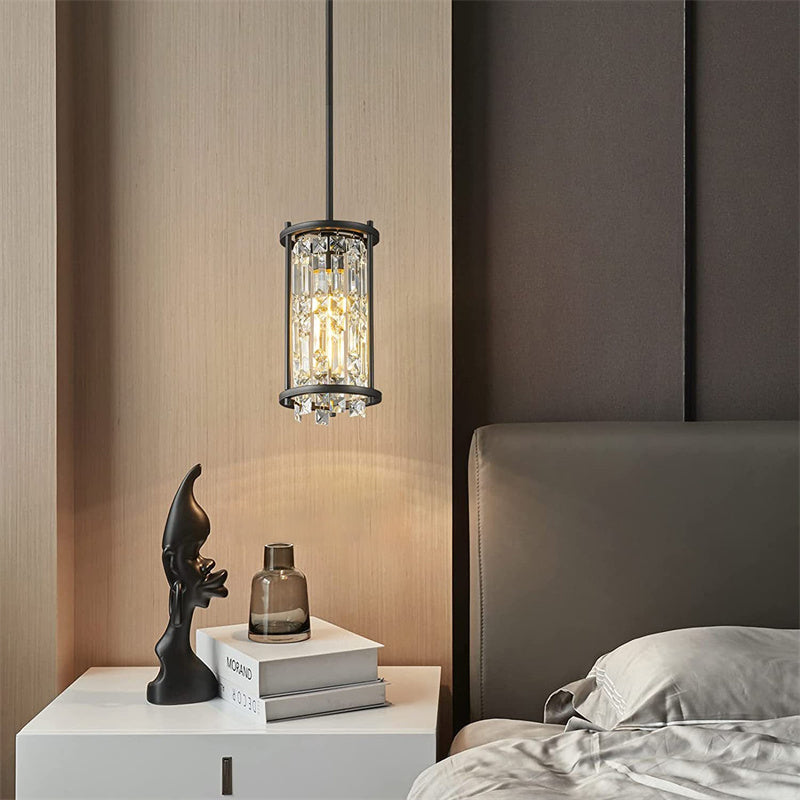Rustic Style Crystal Pendant Lamp for Dining Room