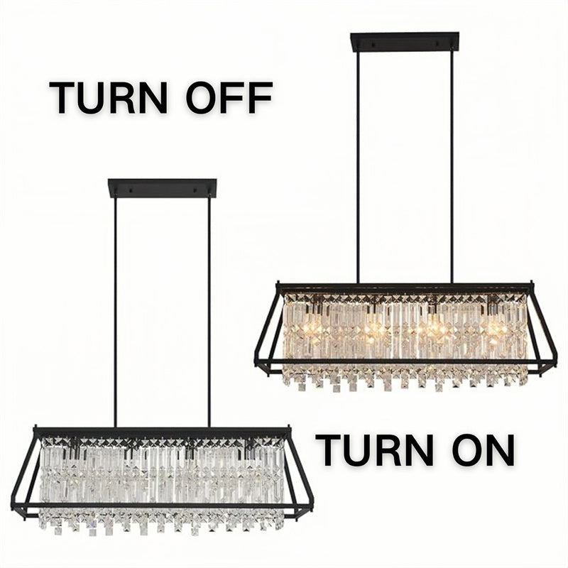 Rustic Style Crystal Pendant Lamp for Dining Room