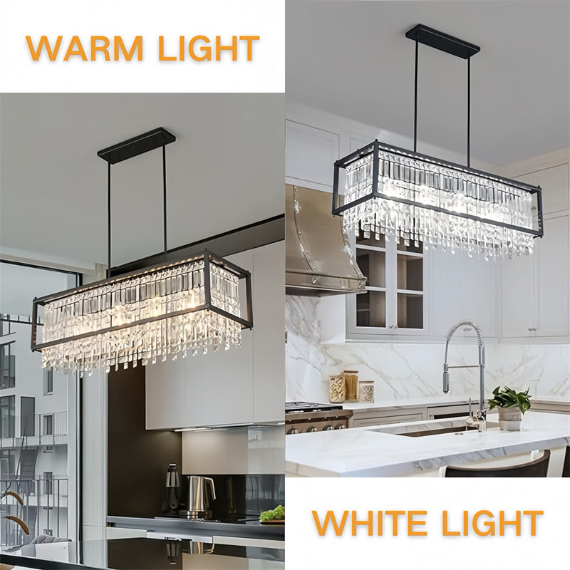 Rustic Style Crystal Pendant Lamp for Dining Room