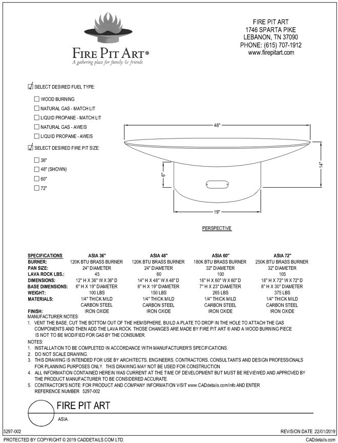 Asia dimensions drawing