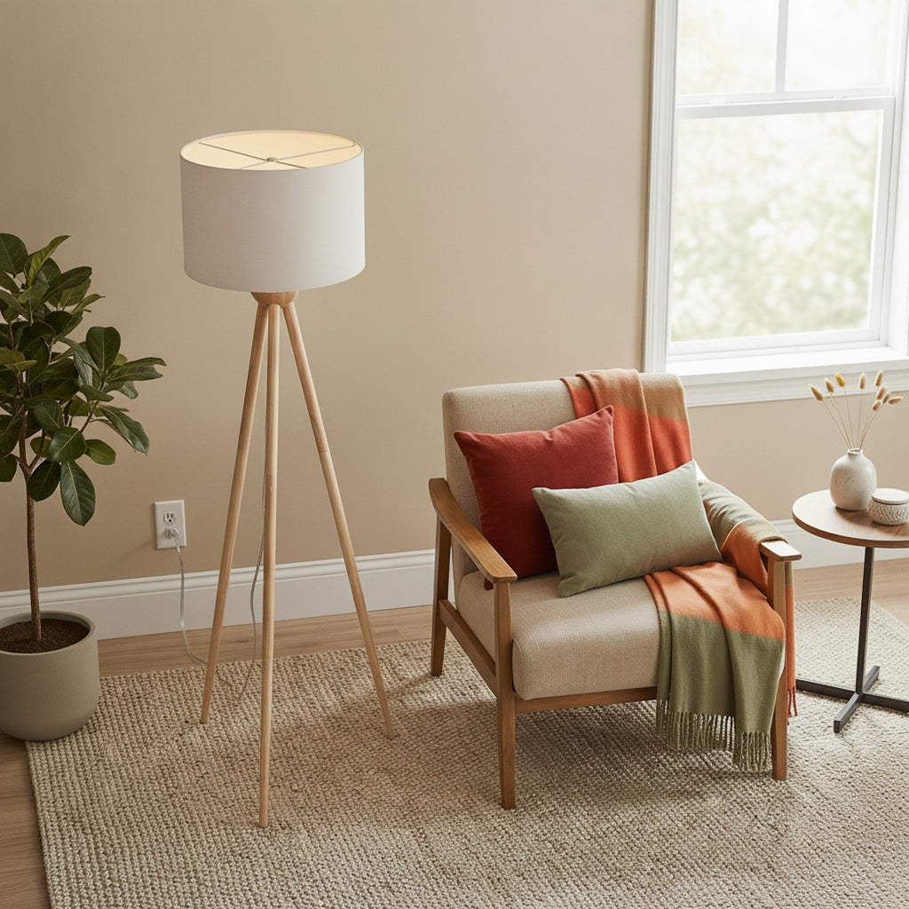 Tall Corner Floor Lamp, Energy Efficient LED Standing Light  — styled — Maison Bruxelle