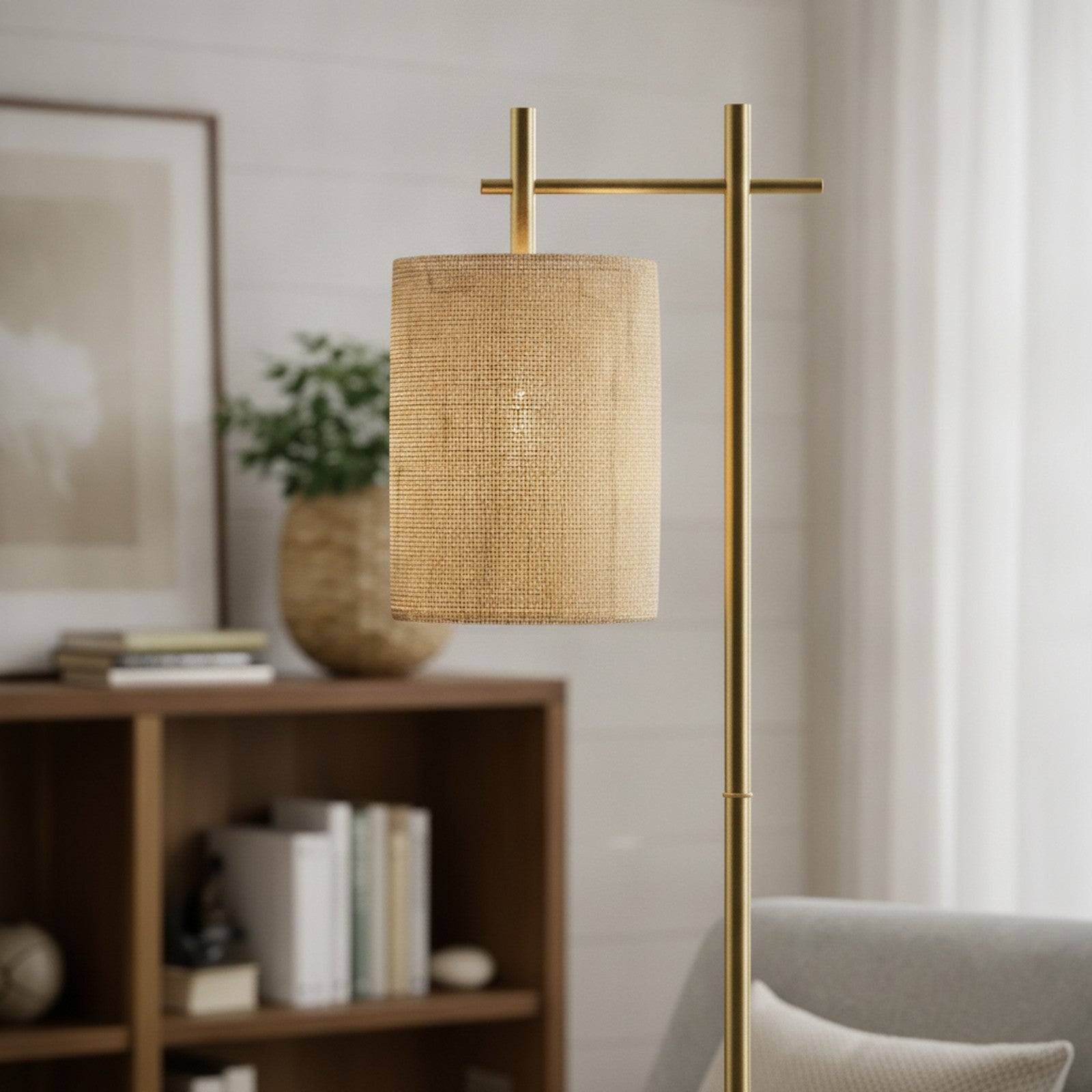 Tall Corner Floor Lamp, Standing Light for Living Room, Bedr — detail — Maison Bruxelle