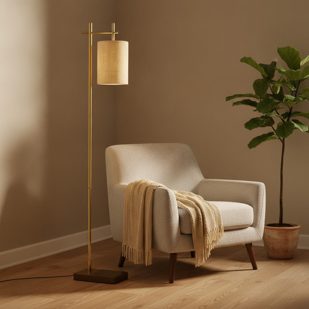 Tall Corner Floor Lamp, Standing Light for Living Room, Bedr — styled — Maison Bruxelle
