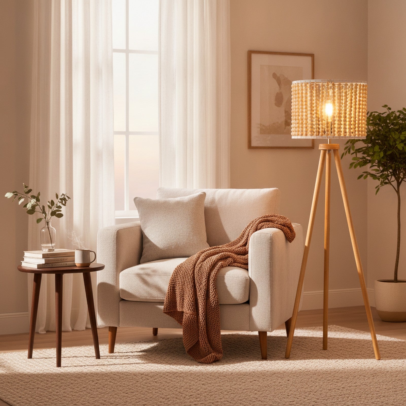 Reading Floor Lamp, Standing Light for Living Room Chair, Be — styled in a Maison Bruxelle interior