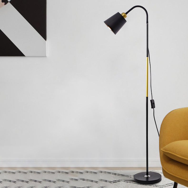 Minimalist Floor Lamp with Round PVC Shade