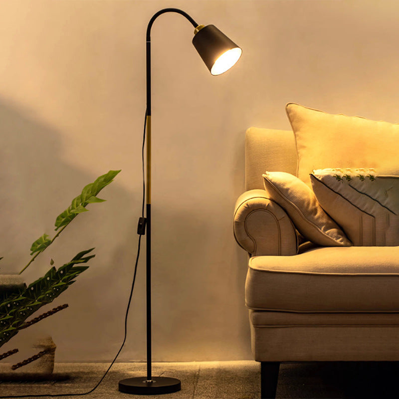 Minimalist Floor Lamp with Round PVC Shade