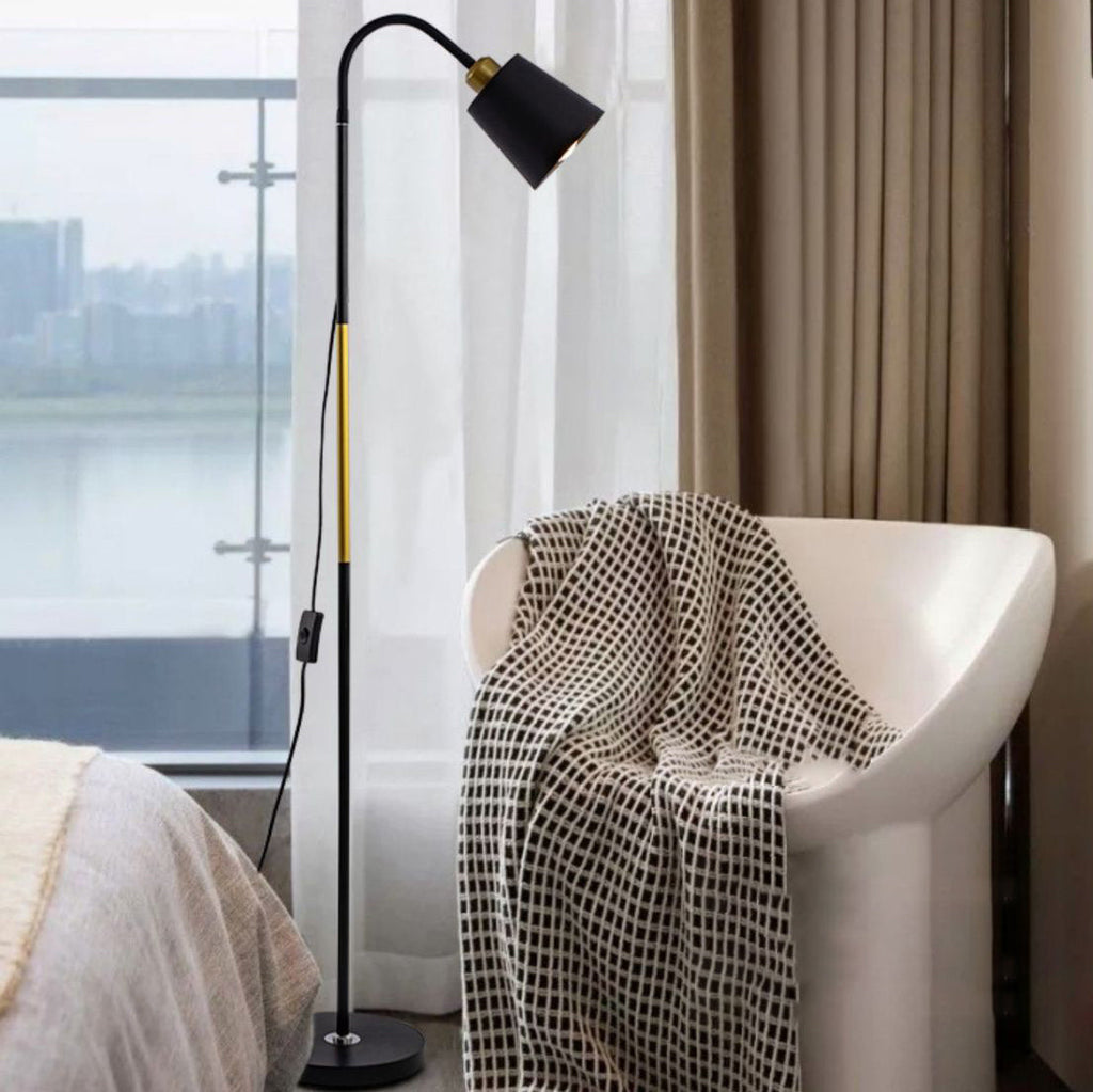 Minimalist Floor Lamp with Round PVC Shade