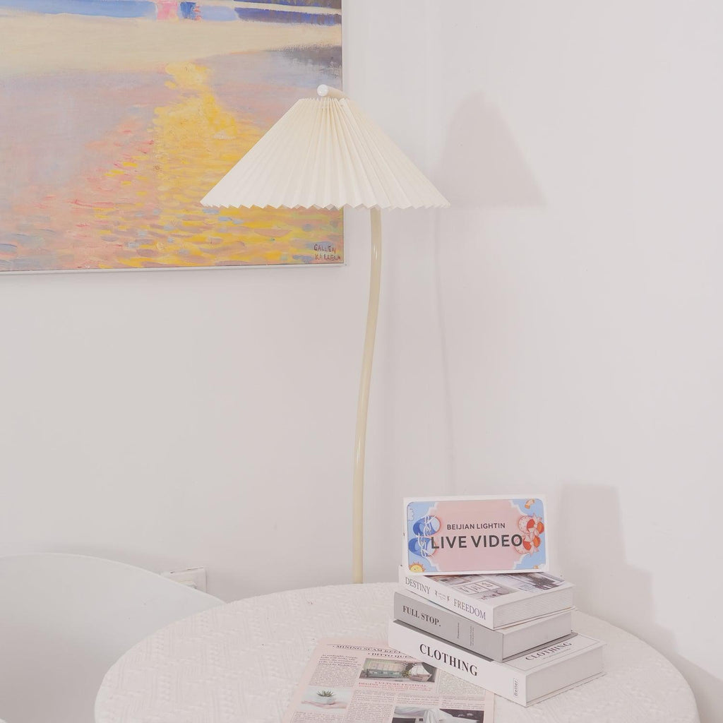 Crescini Floor Lamp with Pleated Lampshade