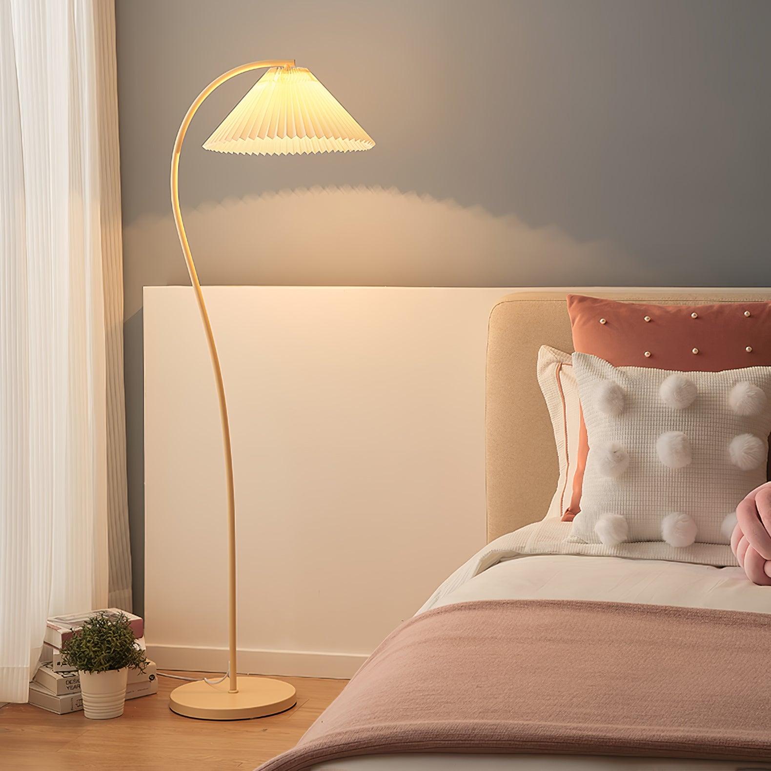 Crescini Floor Lamp with Pleated Lampshade